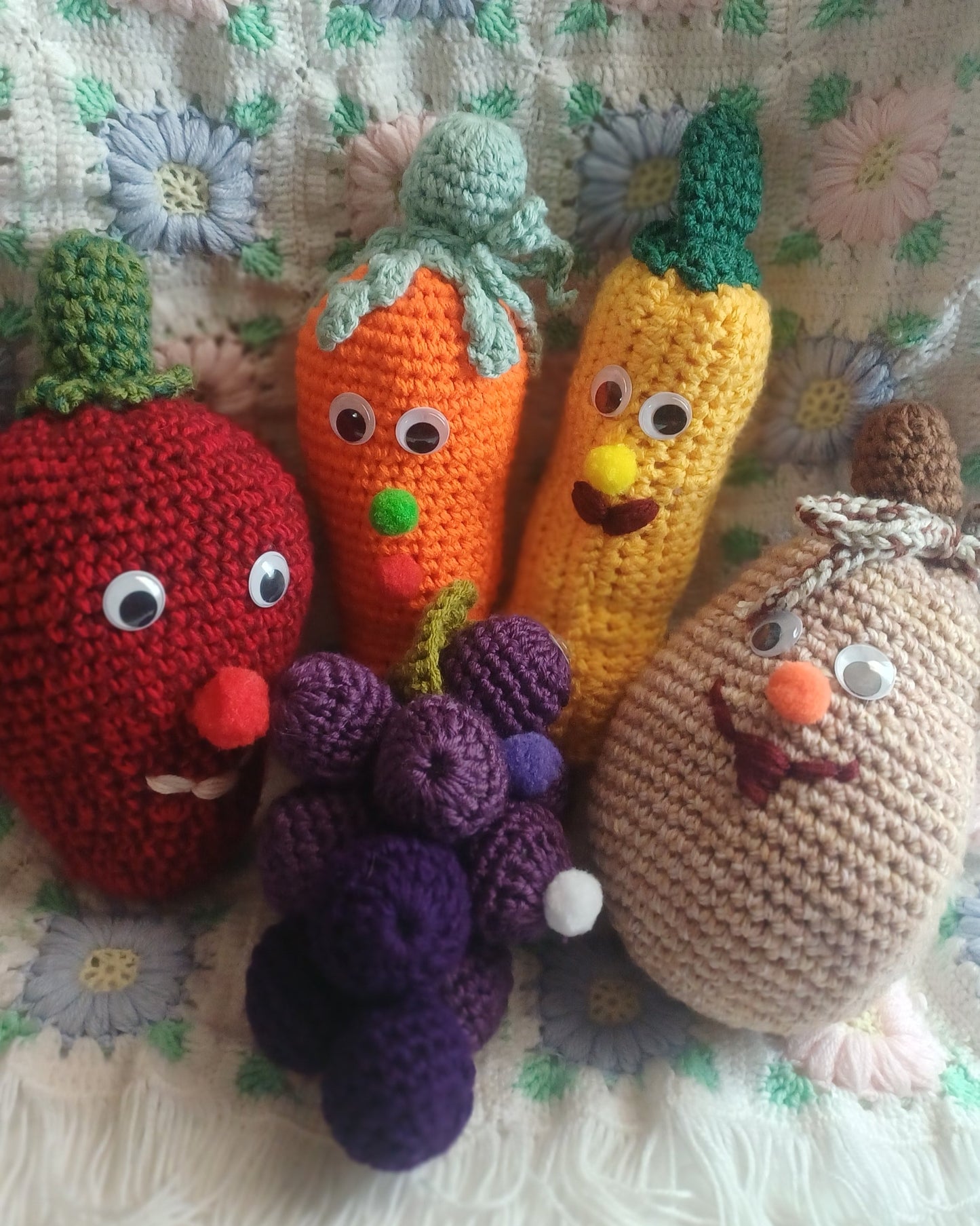 Knitted Fruit family plush toys