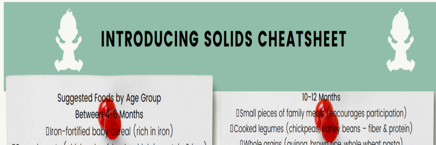 Introducing Solids Guide and Cheat Sheet